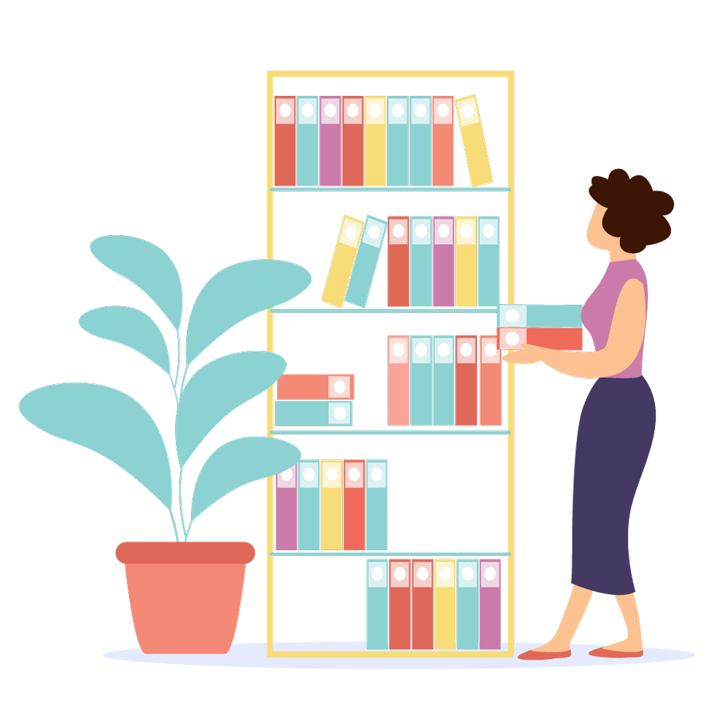 woman placing book on bookshelf